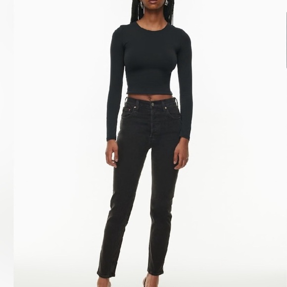 Aritzia Denim Forum The Yoko High Rise Slim Black Size 26 Denim Jeans - Picture 1 of 10